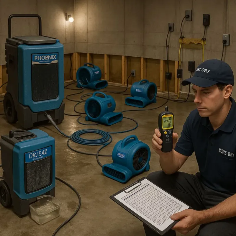 Structural Drying and Dehumidification process in Adams County, MS